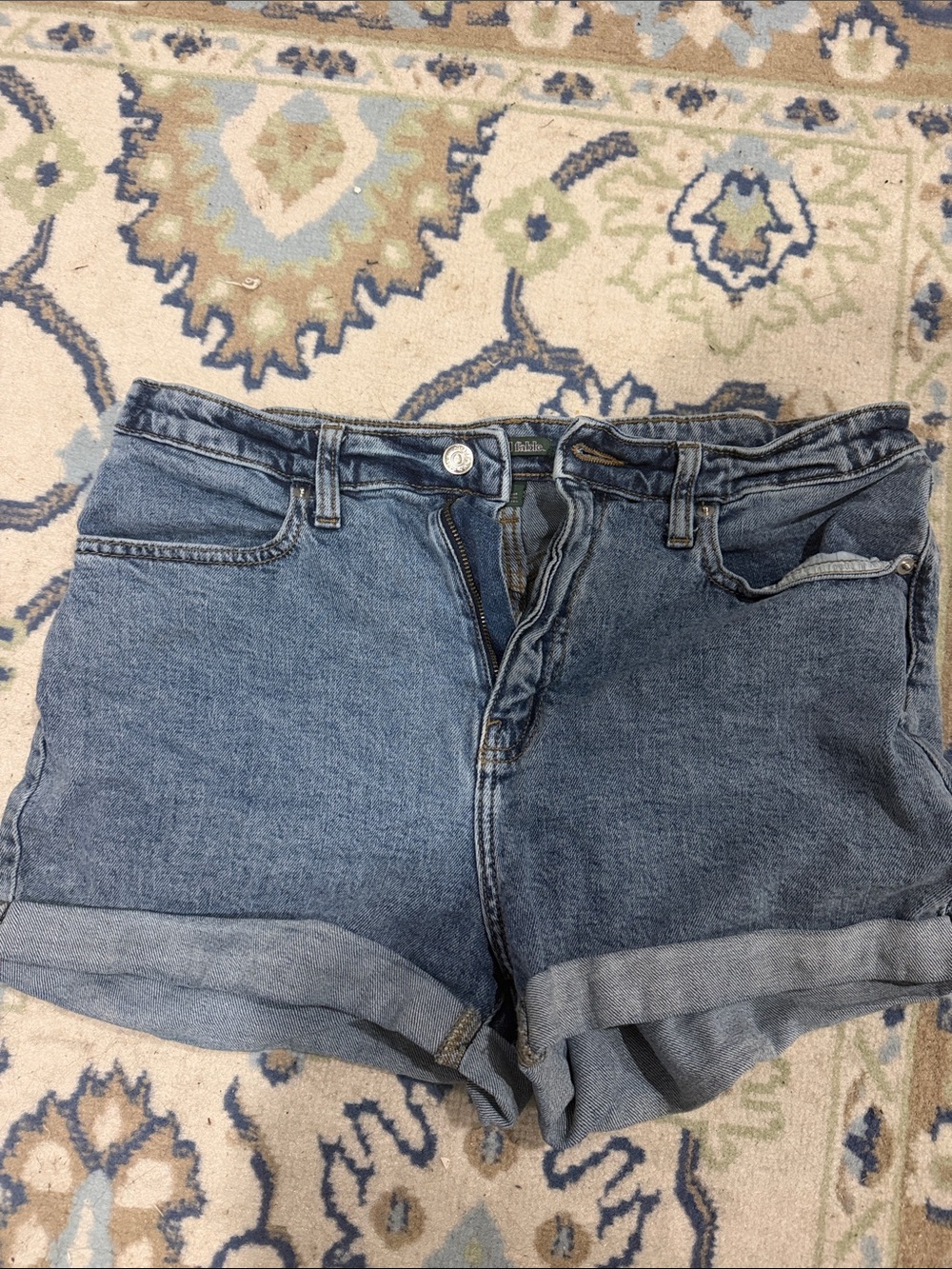 wild fable Light Blue High-Rise Cuffed Denim Shorts
